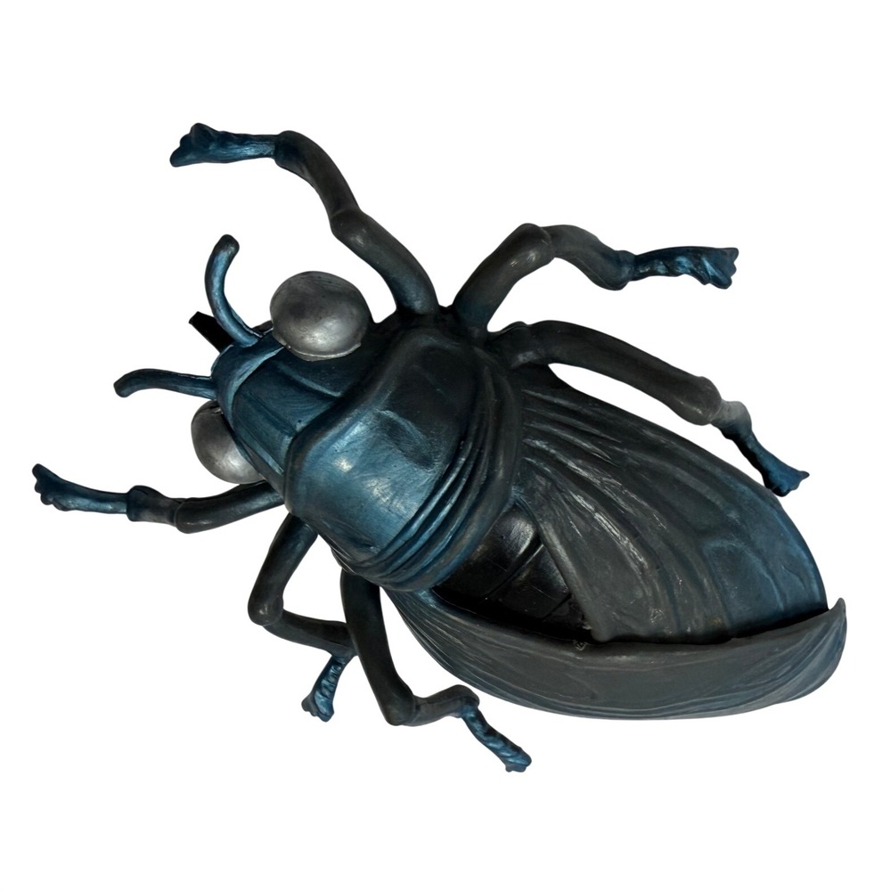 Vintage Arco Metallic Blue Black Insect Beetle Fly